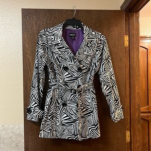 Fun rue21 zebra striped belted mini trench XL